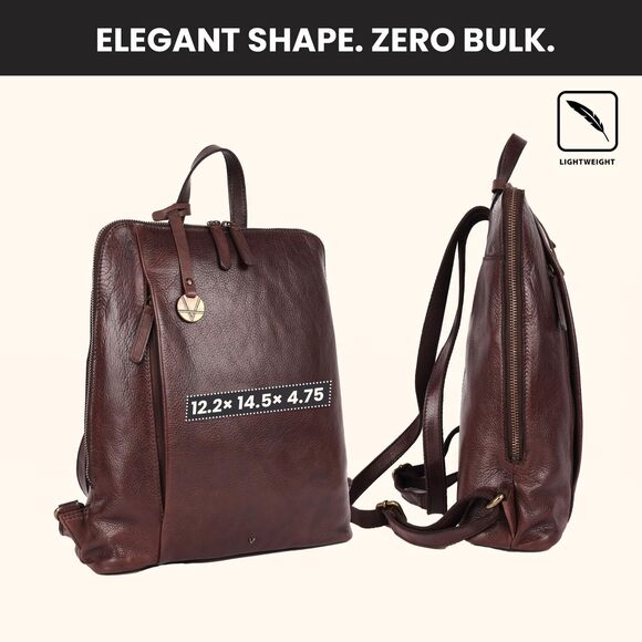 2409 14.5 Inch Leather Backpack and , Brown Leather Backpack main image 6